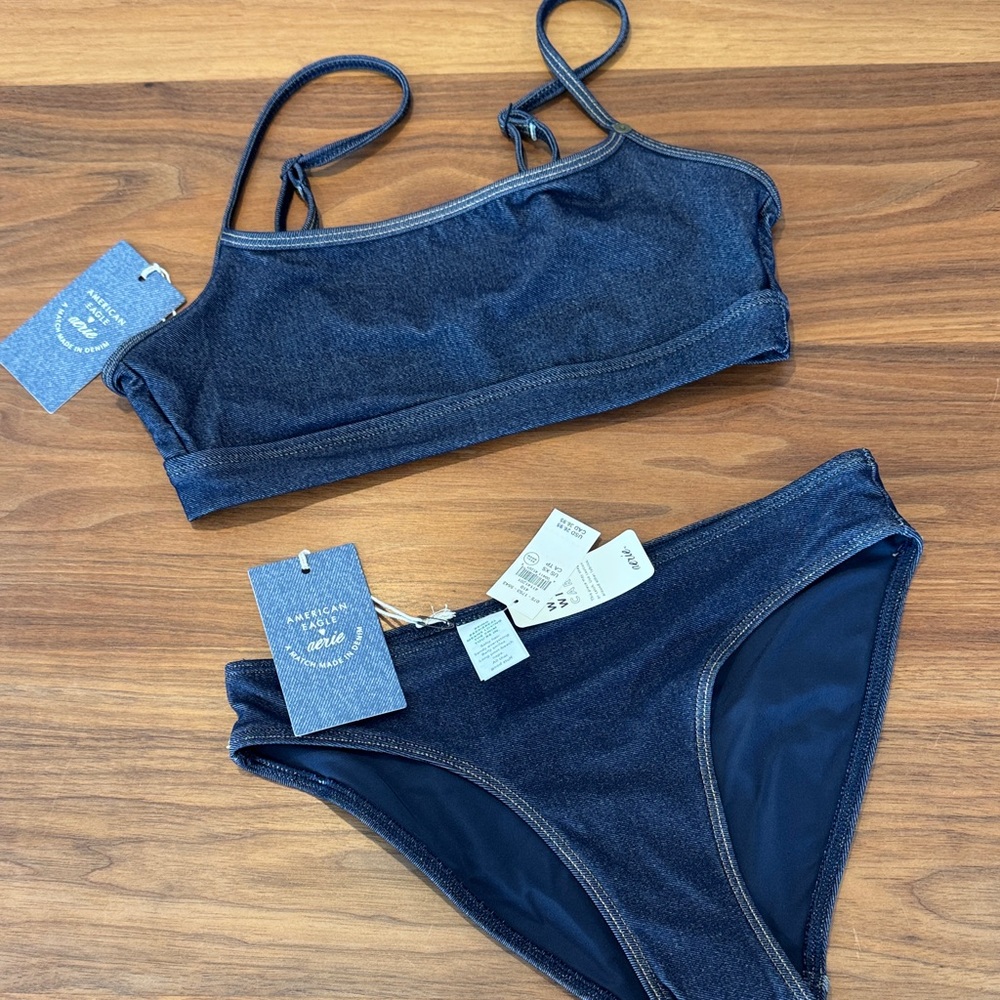 Aerie denim Bikini Set